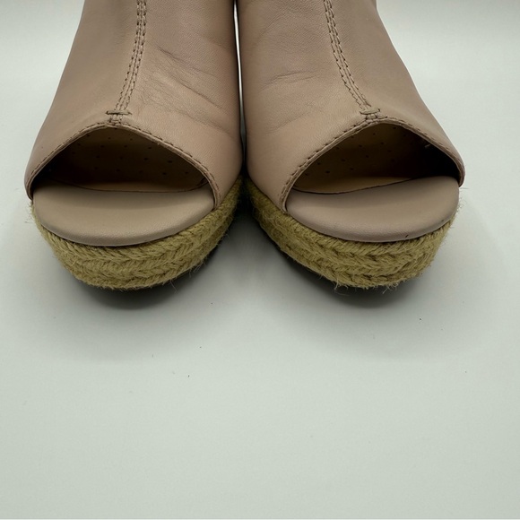 Geox Respira D Soleil Blush Pink Wedge Platform Espadrilles Peep Toes Size 38 - Picture 5 of 16